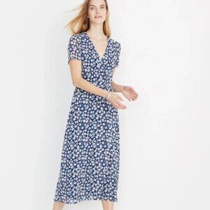 Madewell New Wrap-Front Midi Dress in French Floral, 0